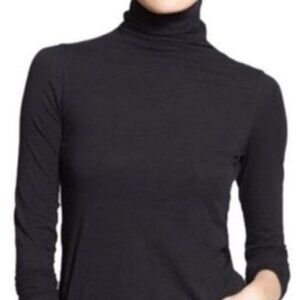 Vince Black Classic Turtleneck Long Sleeve Top